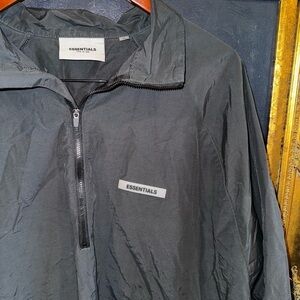 Essentials Fear of God Black Half Zip Boxy Windbreaker Size Small